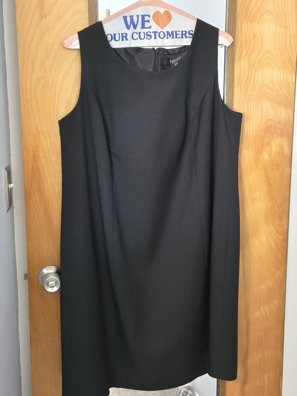 Kasper Black Sleeveless Midi Shift Dress